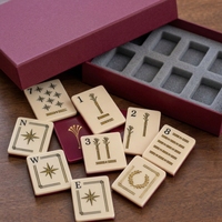 Jeu de Mahjong américain personnalisé en acrylique fin à 2 couches, couleur rouge vin, motif Ginkgo, 160 tuiles, vente en gros, cadeau personnalisé
