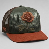 Casquette Trucker Vintage à 5 Panneaux avec Impression High Crown, Visière en Mousse et Dos en Maille, Style West Coast Chicano Streetwear Urbain, Vente en Gros