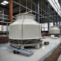 Tour de refroidissement industrielle de 100 tonnes, type croisé, débit de 30 tonnes, 50 tonnes, 80 tonnes, tour de refroidissement à eau ronde en FRP, système de tour de refroidissement