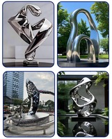 Sculpture de cerf en acier inoxydable creux de grande taille pour extérieur, statue d'animal en métal personnalisée pour jardin, décoration paysagère de pelouse