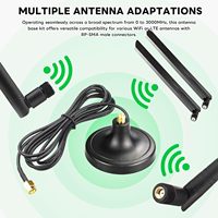 Antenne WiFi 4G LTE à base magnétique avec câble d'extension mâle de 3 m en caoutchouc, fréquence 698-2700 MHz, gain 7 dBi