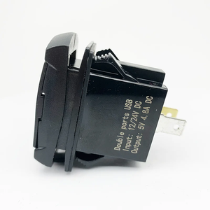 12V Rocker chuyển đổi kép USB Outlet với LED Vôn kế & kết nối nhanh chóng cho thuyền rvs xe tải - Product Image 5