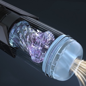 Vibratore Multifunzione a 9 Frequenze con Funzione di Spinta, Rotazione e Suzione, Coppa per Masturbazione Maschile Visibile - Product Image 1