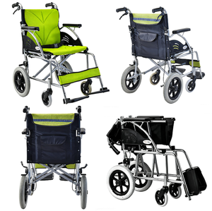 Comodidad portátil para discapacitados Marco de aluminio Reposabrazos fijo ligero Almohadilla de PU Silla de ruedas plegable manual 100kg Capacidad de carga 6 "PVC - Product Image 3