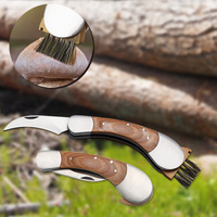 Couteau pliant industriel pour champignons, lame en acier 3Cr14, manche en bois Pakka, personnalisable OEM, multi-usage, pour l'extérieur, avec coffret cadeau