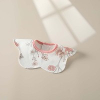 Bavoir pour bébé unisexe à motif de dessin animé en coton 100% imperméable à 360 degrés, résistant aux déversements, à 2 couches, pour nourrissons, classe A, motif de pétales de fleurs