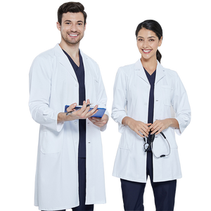 Camici bianchi professionali ospedalieri <span class=keywords><strong>medici</strong></span> e farmacisti uniformi cappotti <span class=keywords><strong>medici</strong></span> manica corta lunga camici da laboratorio donna resistenti - Product Image 2