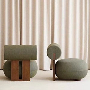 Nordic Design moderno salotto accento poltrone in legno grigio con copertine di velluto per Hotel Lobby Bar tempo libero <span class=keywords><strong>soggiorno</strong></span> <span class=keywords><strong>mobili</strong></span> - Product Image 1