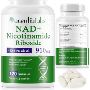 Acentiallabs Nicotinamide Riboside Liposomal 900mg Boost NAD+ Anti-âge Sans Sucre Récupération Musculaire Compléments Alimentaires en Capsules - Product Image 2