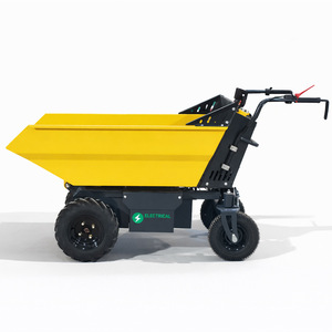 Chariot électrique à benne basculante 1500W, 4 roues, plateau métallique robuste pour chantier de construction - Product Image 2