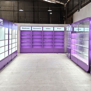 Vollsicht-Ladeneinrichtung Abschließbare Schiebetür Lila Glas-Vitrine für Taschen- und Schuhgeschäfte Einzelhandel - Product Image 2