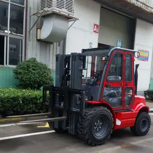 Runtx truk forklift off-road BOJUN, 4.0 ton semua medan 4x4 forklift off-road ringan baru untuk pengiriman