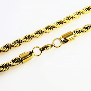 Großhandel Anpassung Hot Sale Männer Halskette Twisted Rope <span class=keywords><strong>Chain</strong></span> 18 Karat vergoldet Silber kette Farbe Charm Halskette - Product Image 4