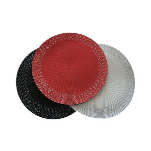 Tovagliette in tessuto <span class=keywords><strong>rotondo</strong></span> di nuovo Design 12 pz/borsa RTS in tinta unita nera <span class=keywords><strong>runner</strong></span> da <span class=keywords><strong>tavolo</strong></span> e tovagliette - Product Image 5