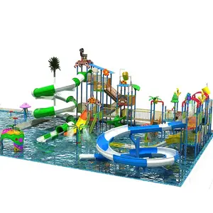 Customized Design Playground Used Fiberglass Amusement Water Park Slides For Sale