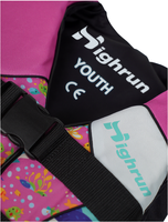 Gilet de sauvetage gonflable léger et confortable pour enfants Highrun en néoprène/PVC/mousse EPE, réfléchissant, certifié CE, avec fermeture éclair