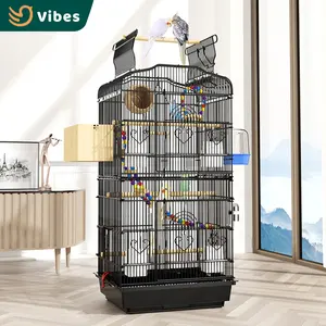 Drop Shipping European Style Bird Cage Sugar Glider Cage 92cm Height Cage Bird Parrot Canary With Open Roof