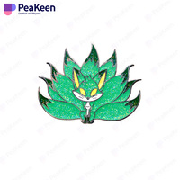 PeaKeen Vente en gros de broches et épingles en émail métallique personnalisées, avec paillettes et couleurs anime, pour cadeaux