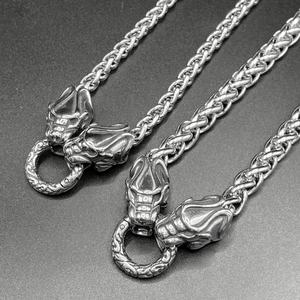 Collar de Acero Inoxidable Personalizado con Colgante de Cesta de Flores, Cabeza de Animal, Dragón, Perro, Calavera, Leopardo, Cierre de Moda, Joyería con Dijes - Product Image 2