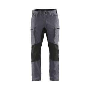 BLAKLADER - 145918459699D116 Service trousers with <b>stretch</b> Mid grey/Black - EAN 7330509748909 WORK TROUSERS <b>CARGO</b> WORK TROUSERS - Product Image 1