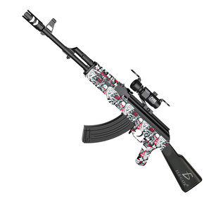Pistolet à billes de gel automatique rechargeable Elegate JUG.G850 AK 47 avec lunette de visée et design tête de mort, en ABS, pour jeux en extérieur - Product Image 1