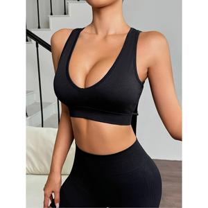 Sujetador deportivo de alto impacto, personalizado, de talla grande, sin costuras, con cremallera frontal y cremallera, precio bajo, cobertura <span class=keywords><strong>baja</strong></span>, <span class=keywords><strong>espalda</strong></span> cruzada, Sujetador deportivo para <span class=keywords><strong>Yoga</strong></span> - Product Image 4