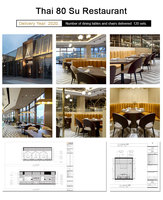 Mobilier de restaurant japonais moderne de haute qualité, stand de banquet, ensemble table et chaises pour café, projet à guichet unique