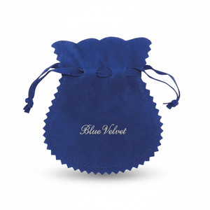Borsa Doppia Anfora in Velluto Blu 60x80 - Riciclabile con Logo Ricamato per Gioielli, Regali, Orologi, Cosmetici, Scarpe, Parrucche - Product Image 2