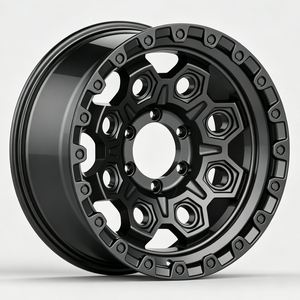 Velg Alloy Off Road 4X4 Matte Black Beadlock 17x9.0J ET-12 PCD6x139.7 Cocok untuk <span class=keywords><strong>Toyota</strong></span> <span class=keywords><strong>Hilux</strong></span> Tacoma Ford F150 Pickup - Product Image 1