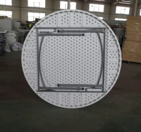 Nouvelle table pliante ronde en plastique blanc granit de 1,5 m, table pliante en plastique Bjflamingo de 6 pieds