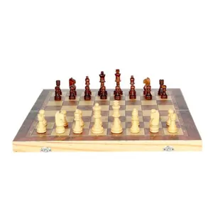 مخصصة الشطرنج مخزن الأسلحة 39 سنتيمتر 15 "المغناطيسي طوي شطرنج خشبي مجموعة مع 4 بوصة الشطرنج بيادق ارتفاع القطع الخشبية
