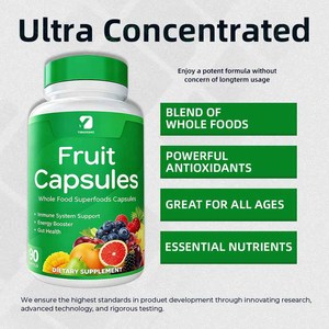 OEM/ODM kapsul buah disesuaikan untuk wanita dan pria seluruh makanan kapsul makanan super alami suplemen nutrisi - Product Image 4