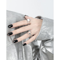 Cercle géométrique plaqué or Bijoux tendance en argent sterling 925 Anneaux ajustables pour femmes