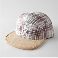 Casquette de camping 7 panneaux en coton avec broderie personnalisée motif dessin animé, visière en daim, boucle simple, respirante, imperméable, unisexe, style vintage sportif