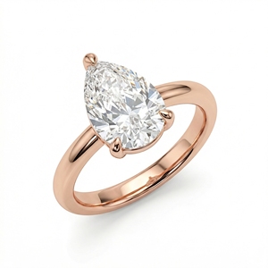 Anillo <span class=keywords><strong>de</strong></span> Diamante Cultivado en Laboratorio con Corte <span class=keywords><strong>de</strong></span> Pera, Solitario <span class=keywords><strong>de</strong></span> 3 Puntas, Certificado IGI, <span class=keywords><strong>Oro</strong></span> <span class=keywords><strong>de</strong></span> 14K y 18K GC - Product Image 3