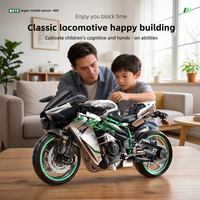Kavoworld Modèle de moto de course dynamique en ABS, jouet éducatif DIY, échelle 1:5, kit de puzzle de 2248 pièces pour les 8 ans et plus