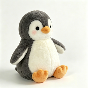 Pingüino de peluche personalizado, pingüino gris y blanco, peluche suave de pingüino - Product Image 1