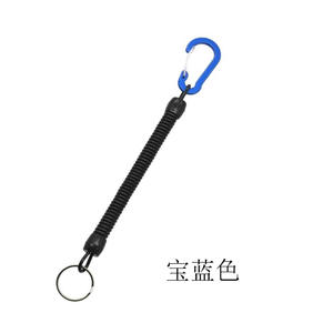 Porte-clés mousqueton en aluminium doré avec cordon rétractable pour la pêche et les activités de plein air - Product Image 2