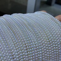 Collier de perles d'eau douce Zhuji, bijoux fins, perles blanches naturelles de qualité AAAAA, certifiées CMA, petite taille, fort lustre, 4-4,5 mm