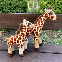 Peluche girafe de simulation personnalisée de haute qualité, poupée cerf avec support, animal en peluche, cadeau d'anniversaire