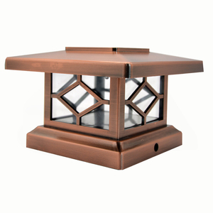 Lumières solaires en gros de chapeau de poteau de cuivre de 4x4 LED d'usine pour des projets de jardin et de barrière - Product Image 2