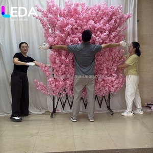 ต้นซากุระประดิษฐ์ LEDA สีชมพู กิ่งซากุระผ้าไหม สำหรับตกแต่งผนังงานแต่งงาน ตกแต่งบ้านและภายนอกอาคาร - Product Image 2