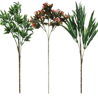 Centaines de styles de branches d'eucalyptus artificielles en plastique à tige unique et longue pour arrangements de vases domestiques et aménagements paysagers
