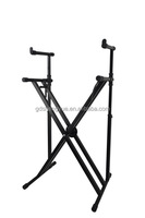 Double Tube Two-Layer Keyboard Stand, Non-Assembled, Adjustable, Heavy Duty