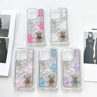 Diamant Lentille Mignon Dessin Animé Ours Téléphone étui pour iphone 16 Pro 15 14 13 12 11 Paillettes 360 Couverture Fundas Para Celular