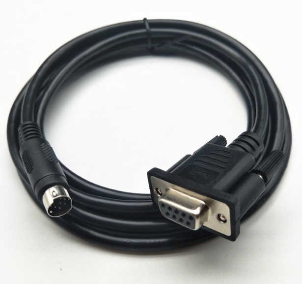 DB9 Female to 8pin Mini Male RS232 PLC Cable 2.5M for PS2 to DB9 Keyboard Cable