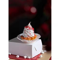 Boîte à gâteau jetable standard en papier kraft blanc, boîte à pâtisserie 5,5x4x3 avec coins renforcés, boîte à dessert pour boulangerie