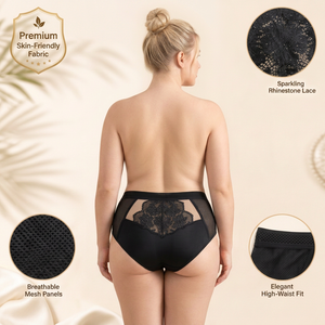 Braguitas de Cintura Alta con Cobertura Total para Mujer, Panel Frontal de Encaje, Tejido Suave de Spandex/Nylon para Adultos - Product Image 3