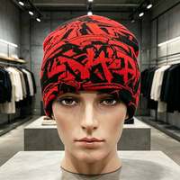 Gorro de Punto con Diseño de Camuflaje Personalizado, Cierre a Presión, 100% Acrílico, Unisex, para Deportes al Aire Libre y Uso Casual