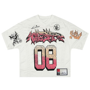 T-shirt de style rugby à manches courtes en jersey avec patchwork en maille imprimé et brodé personnalisable - Product Image 3